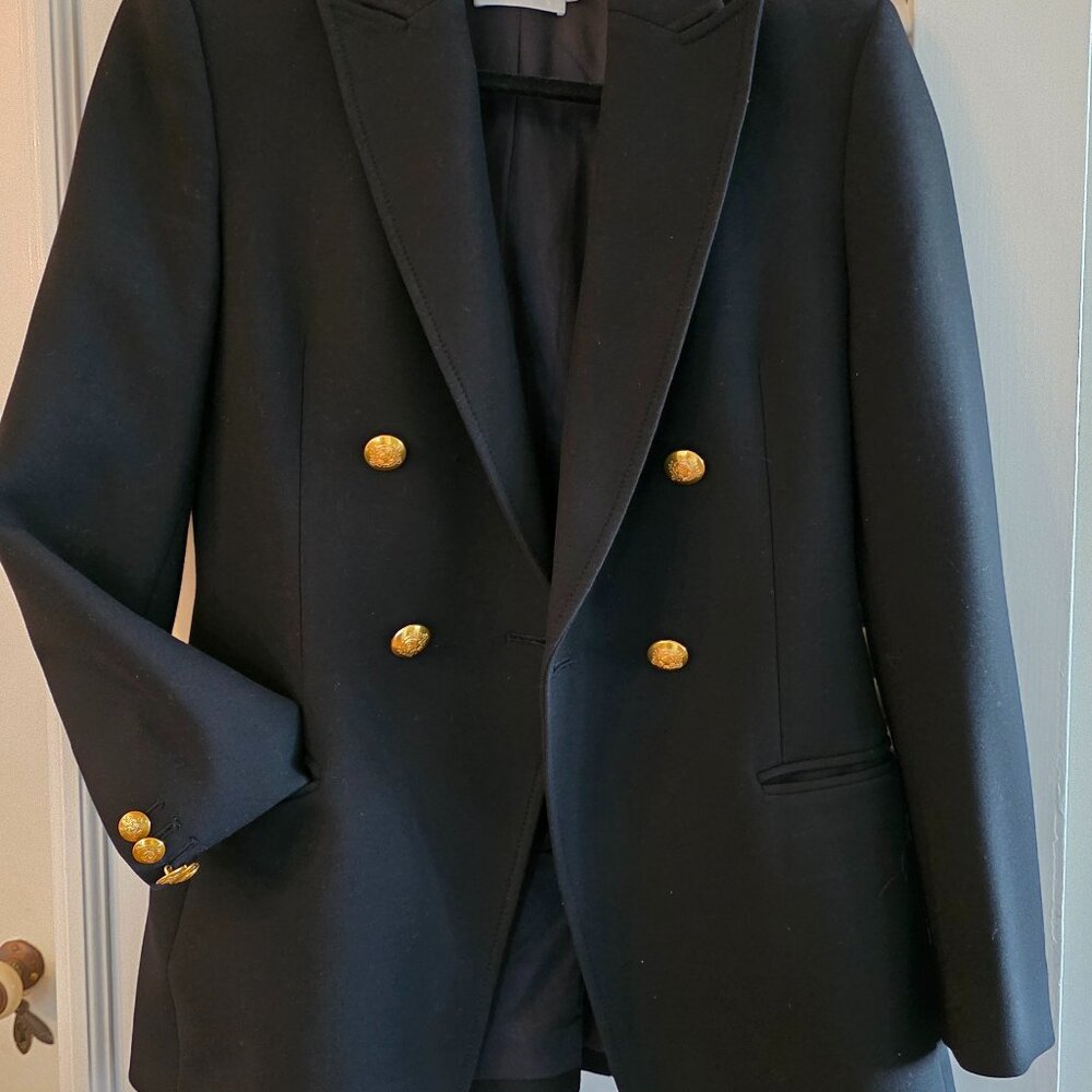 A.L.C. Sedgwick II Double Breasted Black Blazer Gold Buttons Size 0 (Old Money)